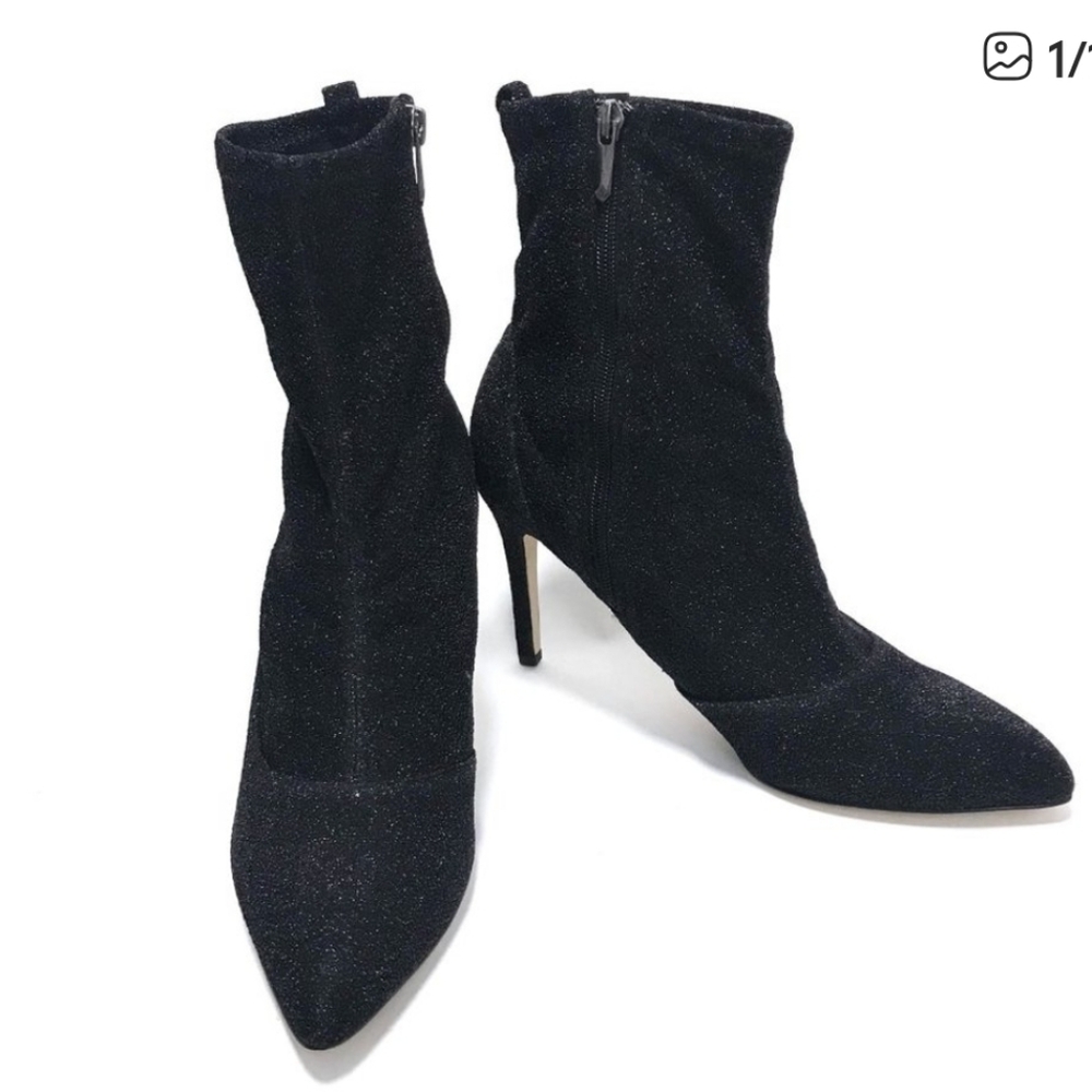 Sam Edelman 'Olson' Black Metallic Sock Booties